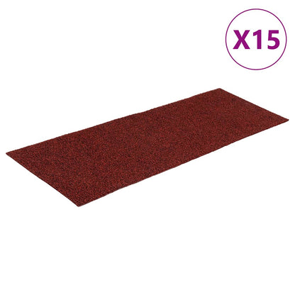 Stair Mats Self-adhesive 15 pcs 60x25 cm Bordeaux Red Rectangular