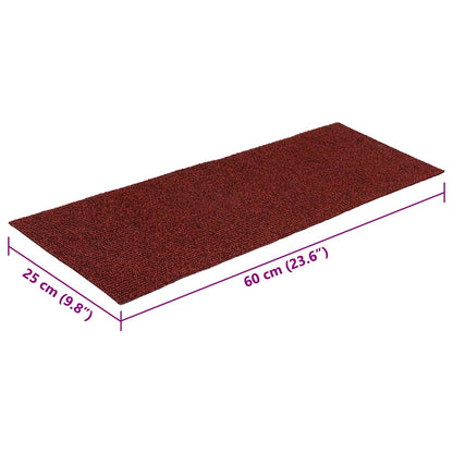 Stair Mats Self-adhesive 15 pcs 60x25 cm Bordeaux Red Rectangular