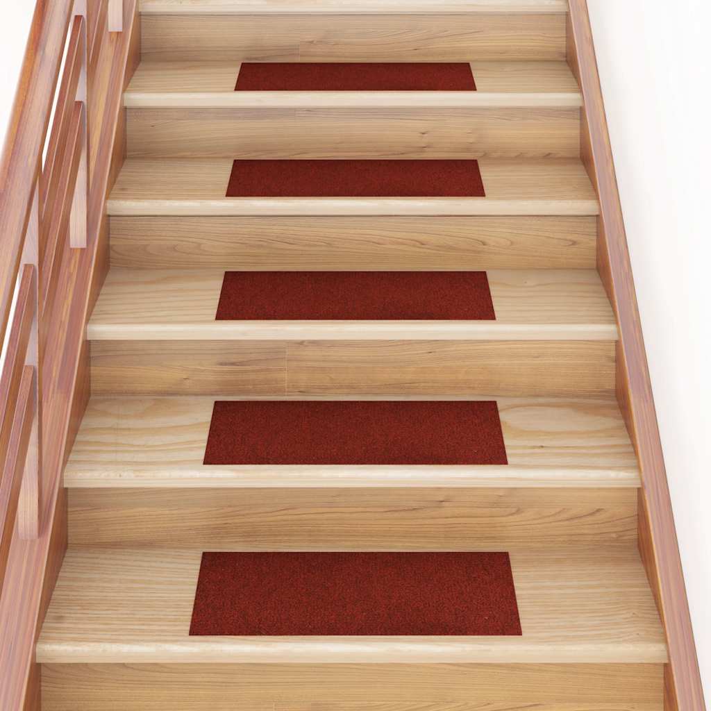 Stair Mats Self-adhesive 15 pcs 60x25 cm Bordeaux Red Rectangular