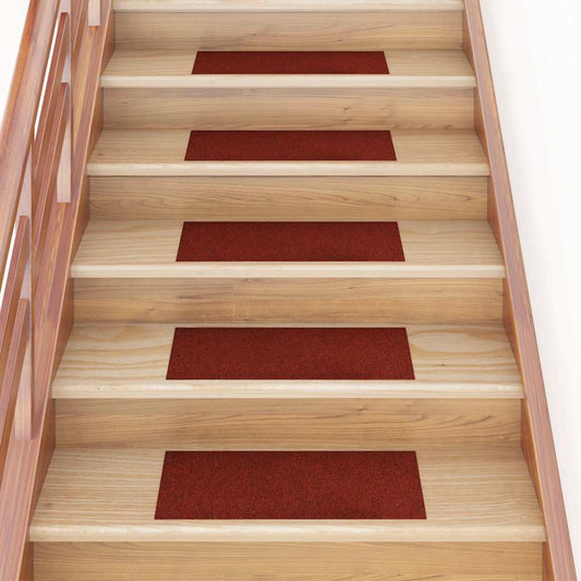 Stair Mats Self-adhesive 15 pcs 60x25 cm Bordeaux Red Rectangular