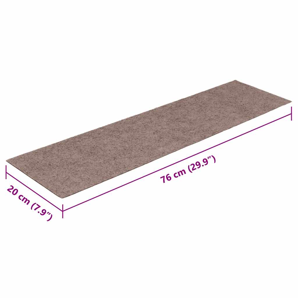 Stair Mats Self-adhesive 15 pcs 76x20 cm Light Brown Rectangular