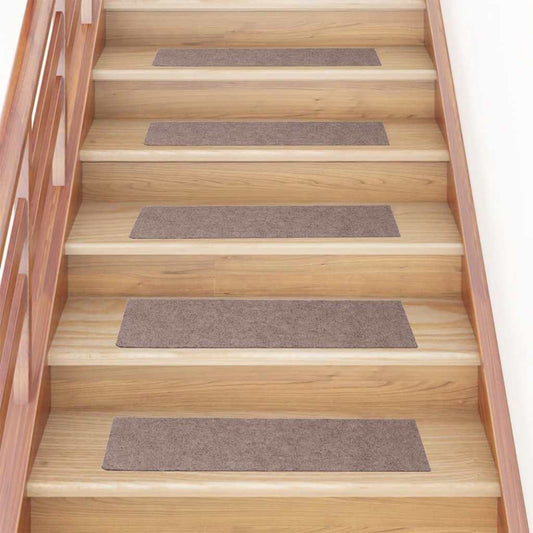 Stair Mats Self-adhesive 15 pcs 76x20 cm Light Brown Rectangular
