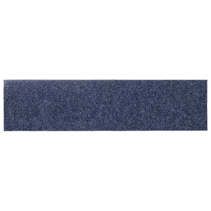 Stair Mats Self-adhesive 15 pcs 76x20 cm Grey Blue Rectangular