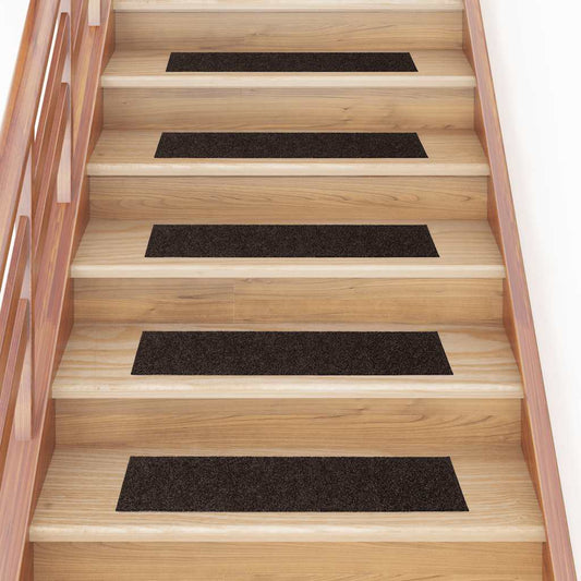 Stair Mats Self-adhesive 15 pcs 76x20 cm Dark Brown Rectangular