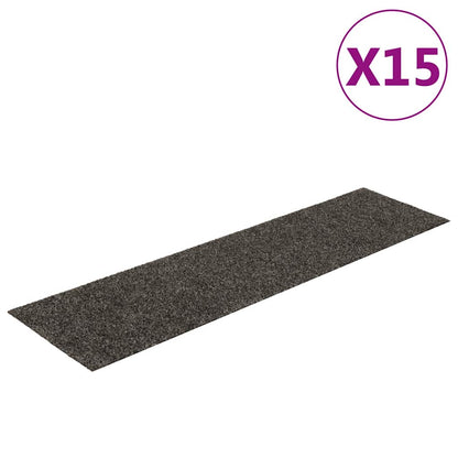 Stair Mats Self-adhesive 15 pcs 76x20 cm Anthracite Rectangular