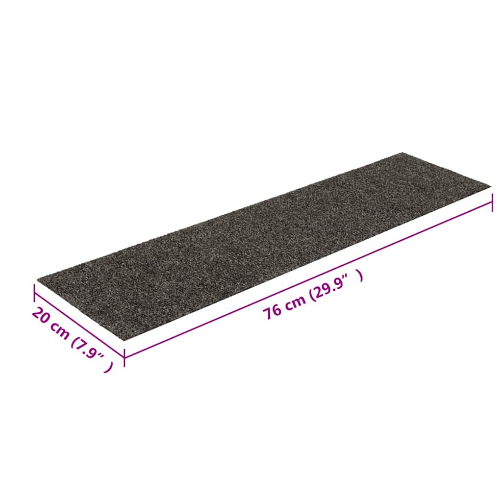 Stair Mats Self-adhesive 15 pcs 76x20 cm Anthracite Rectangular