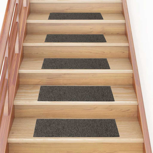 Stair Mats Self-adhesive 15 pcs 76x20 cm Anthracite Rectangular