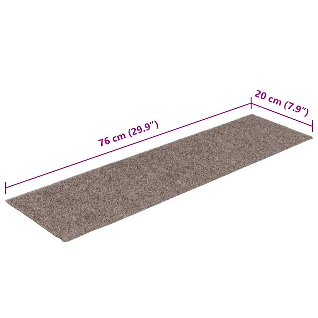 Stair Mats Self-adhesive 15 pcs 76x20 cm Beige Rectangular
