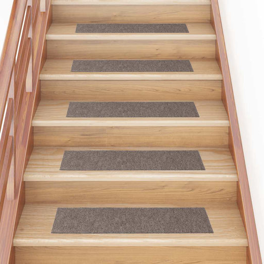 Stair Mats Self-adhesive 15 pcs 76x20 cm Beige Rectangular