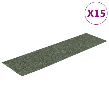 Stair Mats Self-adhesive 15 pcs 76x20 cm Green Rectangular