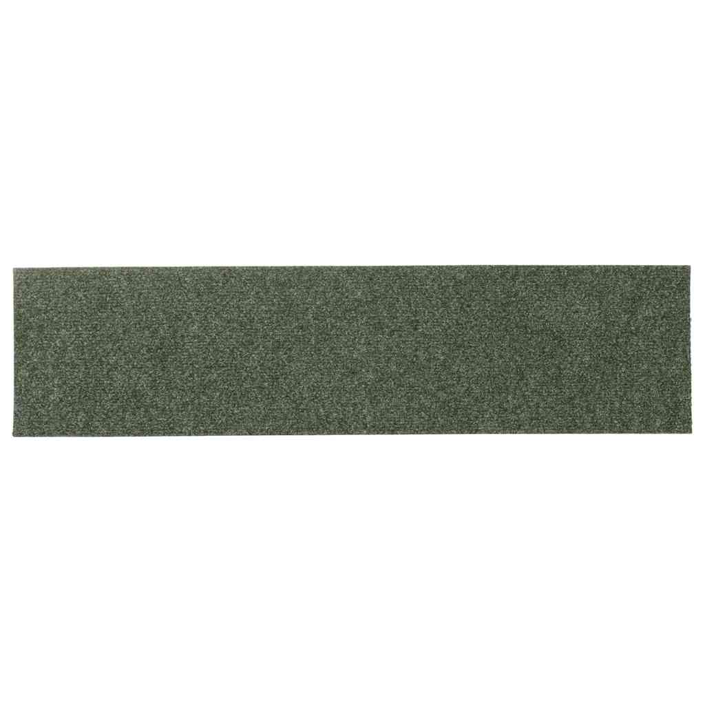 Stair Mats Self-adhesive 15 pcs 76x20 cm Green Rectangular