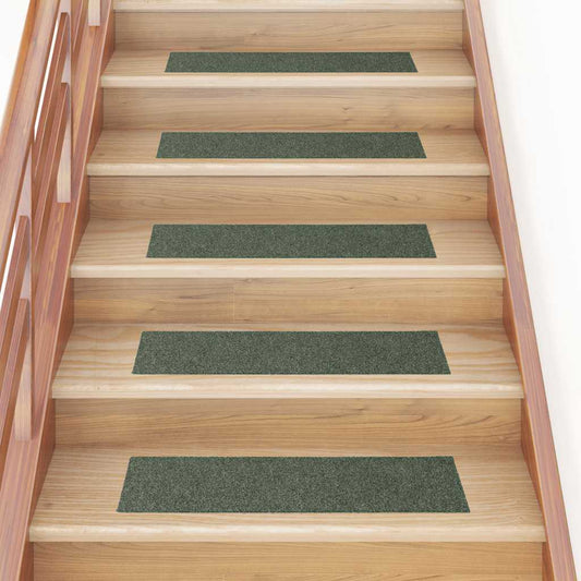 Stair Mats Self-adhesive 15 pcs 76x20 cm Green Rectangular