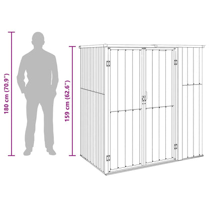 Garden Tool Shed Green 161x89x161 cm Galvanised Steel