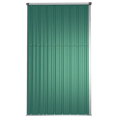 Garden Tool Shed Green 225x89x161 cm Galvanised Steel