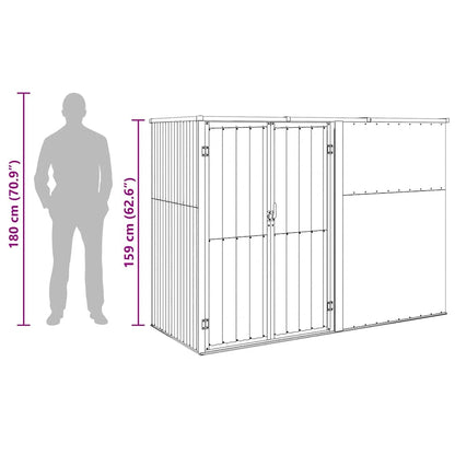 Garden Tool Shed Anthracite 225x89x161 cm Galvanised Steel