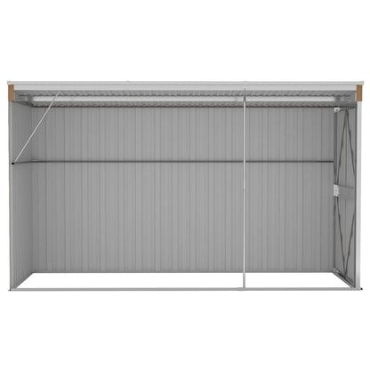 Wall-mounted Garden Shed Brown 118x288x178 cm Galvanised Steel