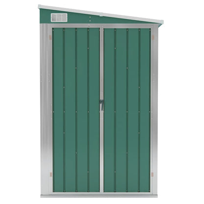 Wall-mounted Garden Shed Green 118x382x178 cm Galvanised Steel