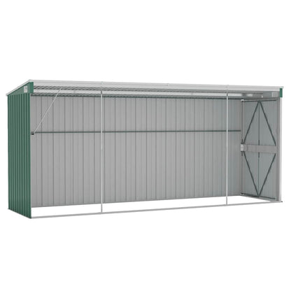 Wall-mounted Garden Shed Green 118x382x178 cm Galvanised Steel