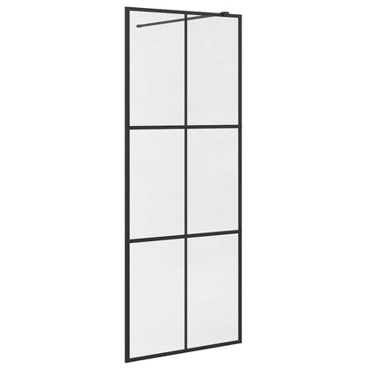 Walk-in Shower Wall with Clear ESG Glass 80x195 cm Black