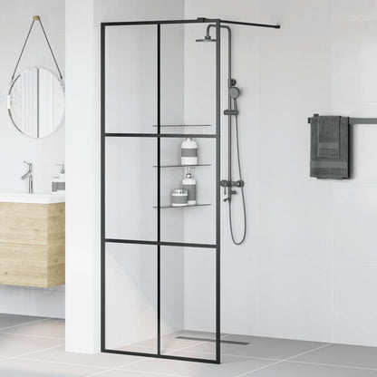 Walk-in Shower Wall with Clear ESG Glass 80x195 cm Black