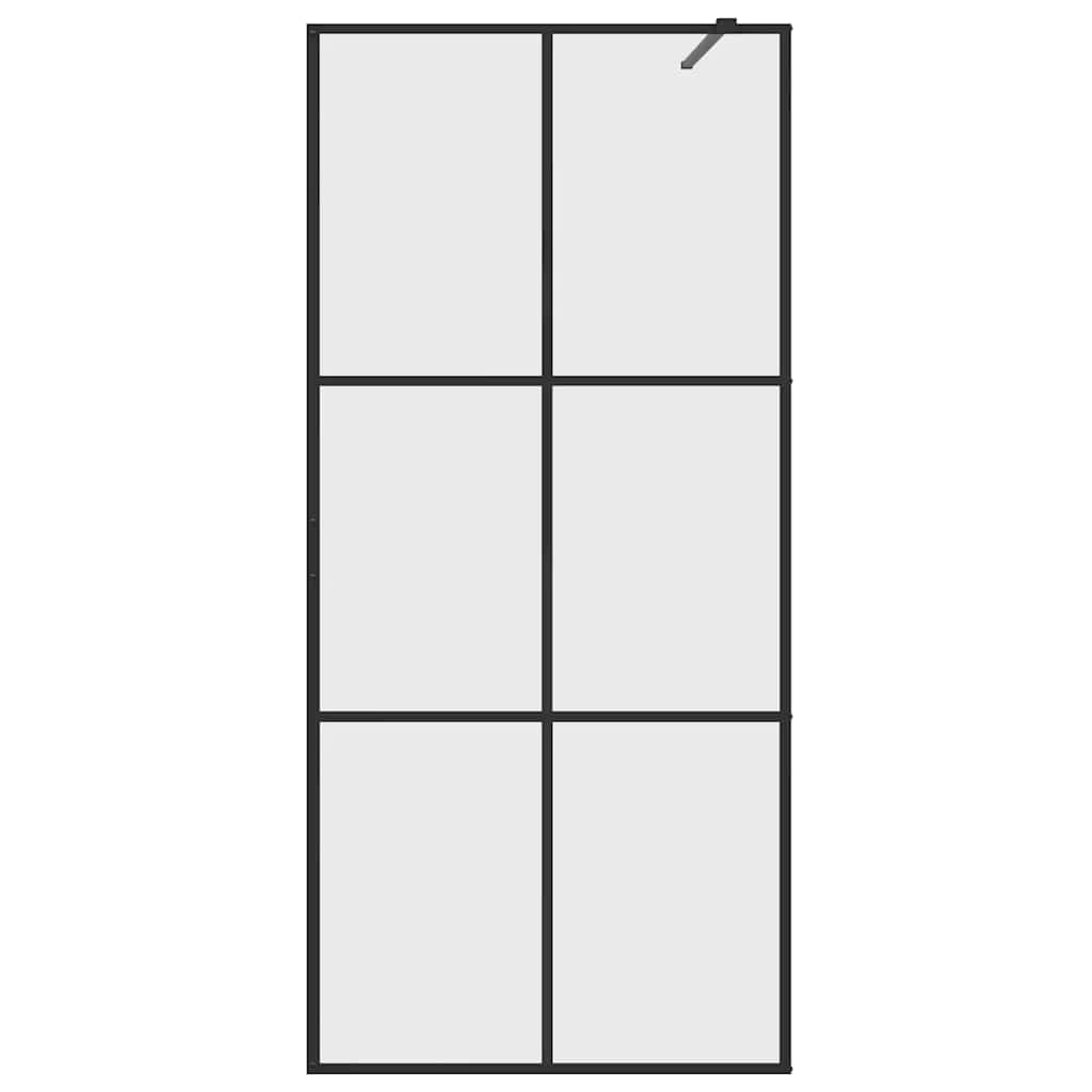 Walk-in Shower Wall with Clear ESG Glass 80x195 cm Black