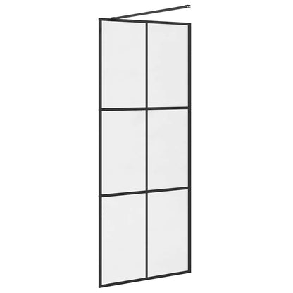 Walk-in Shower Wall with Clear ESG Glass 80x195 cm Black