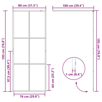 Walk-in Shower Wall with Clear ESG Glass 80x195 cm Black