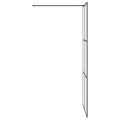 Walk-in Shower Wall with Clear ESG Glass 90x195 cm Black