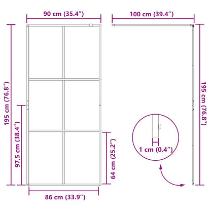 Walk-in Shower Wall with Clear ESG Glass 90x195 cm Black