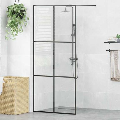 Walk-in Shower Wall with Clear ESG Glass 90x195 cm Black