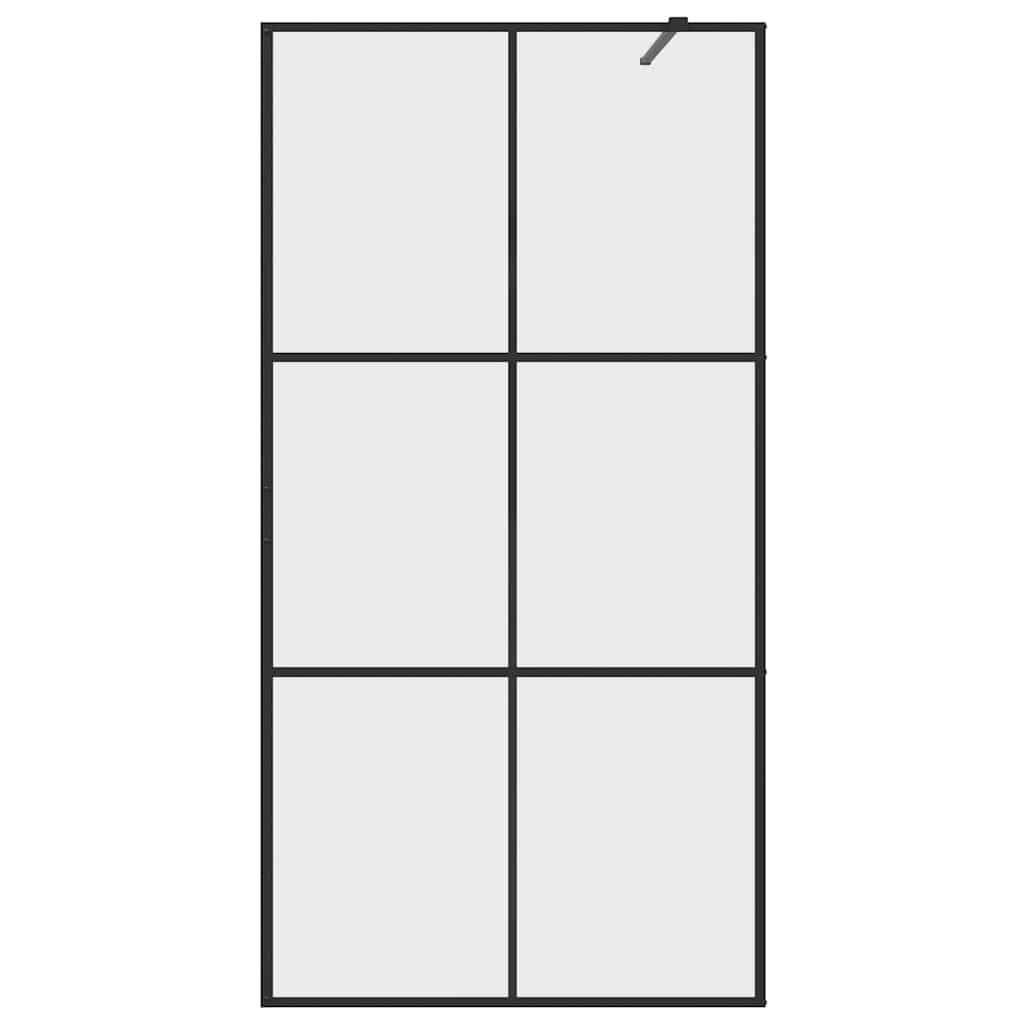 Walk-in Shower Wall with Clear ESG Glass 100x195 cm Black