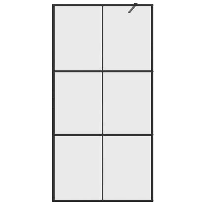 Walk-in Shower Wall with Clear ESG Glass 100x195 cm Black