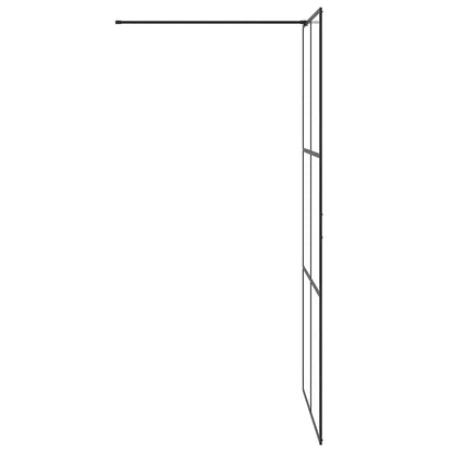 Walk-in Shower Wall with Clear ESG Glass 100x195 cm Black