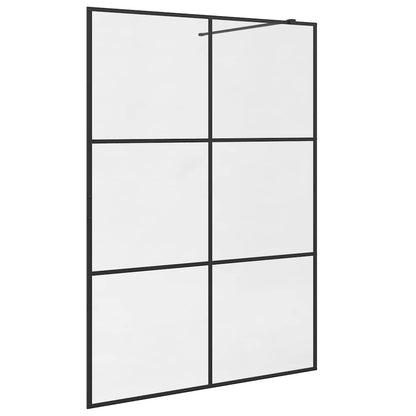 Walk-in Shower Wall with Clear ESG Glass 140x195 cm Black