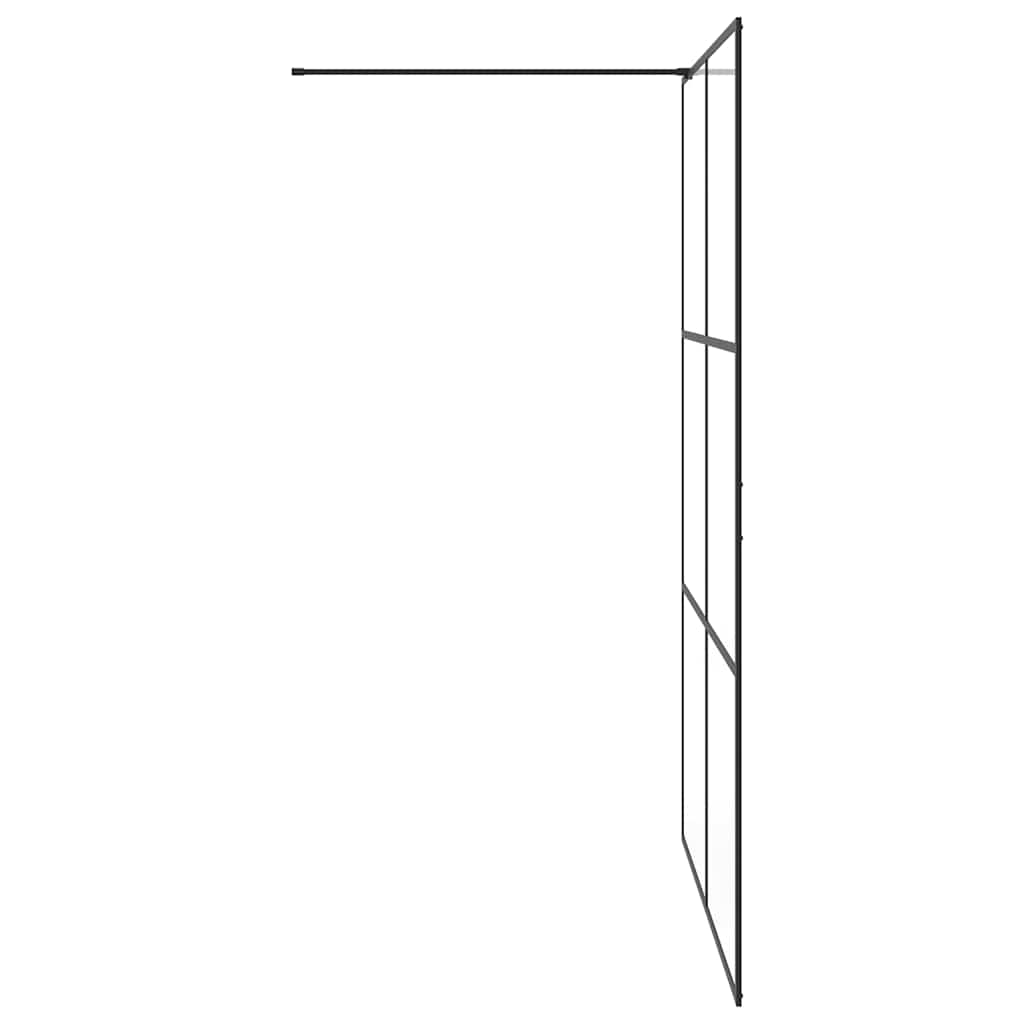 Walk-in Shower Wall with Clear ESG Glass 140x195 cm Black