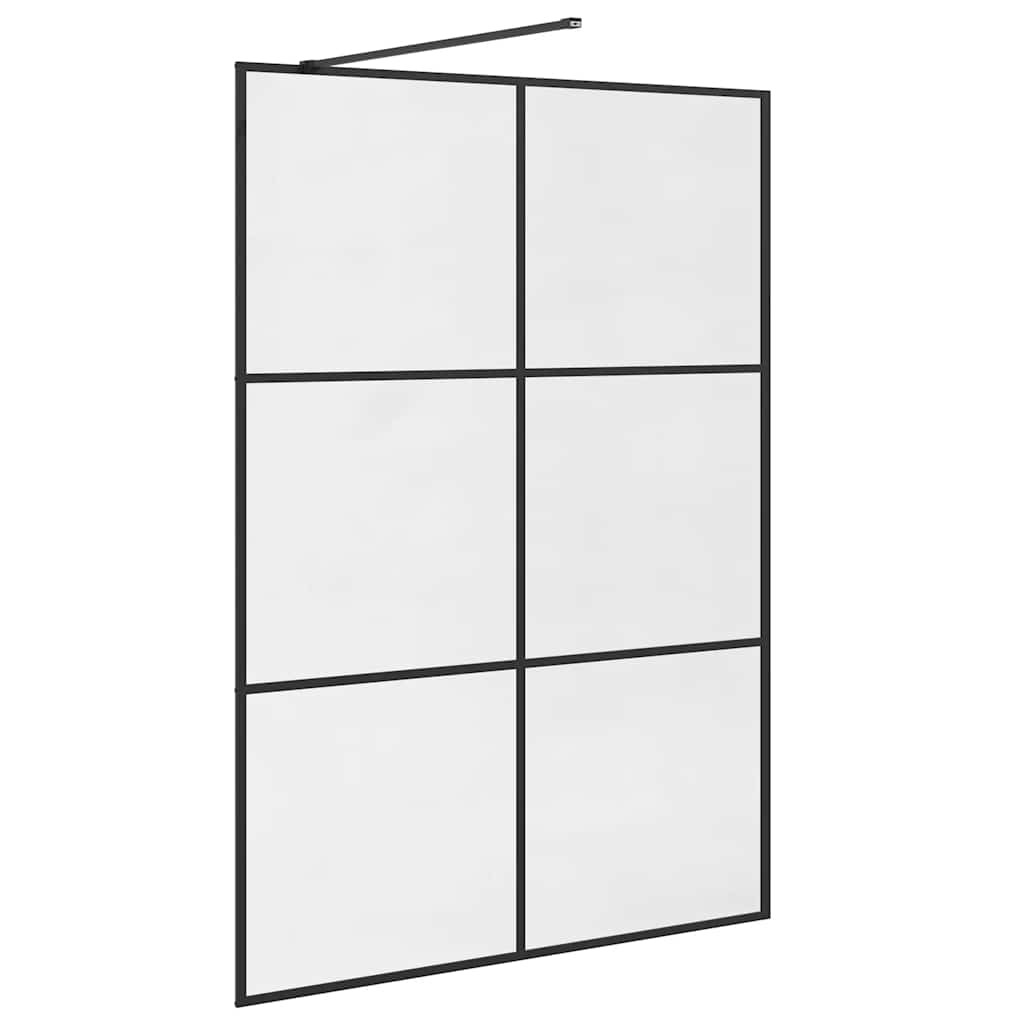 Walk-in Shower Wall with Clear ESG Glass 140x195 cm Black
