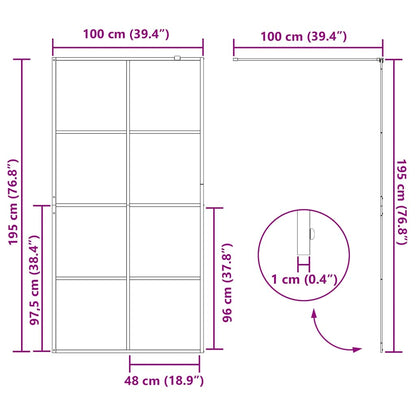 Walk-in Shower Wall with Clear ESG Glass 100x195 cm Black