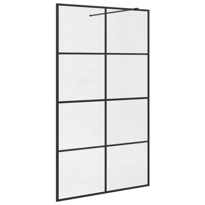 Walk-in Shower Wall with Clear ESG Glass 115x195 cm Black