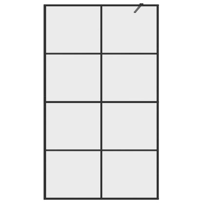 Walk-in Shower Wall with Clear ESG Glass 115x195 cm Black