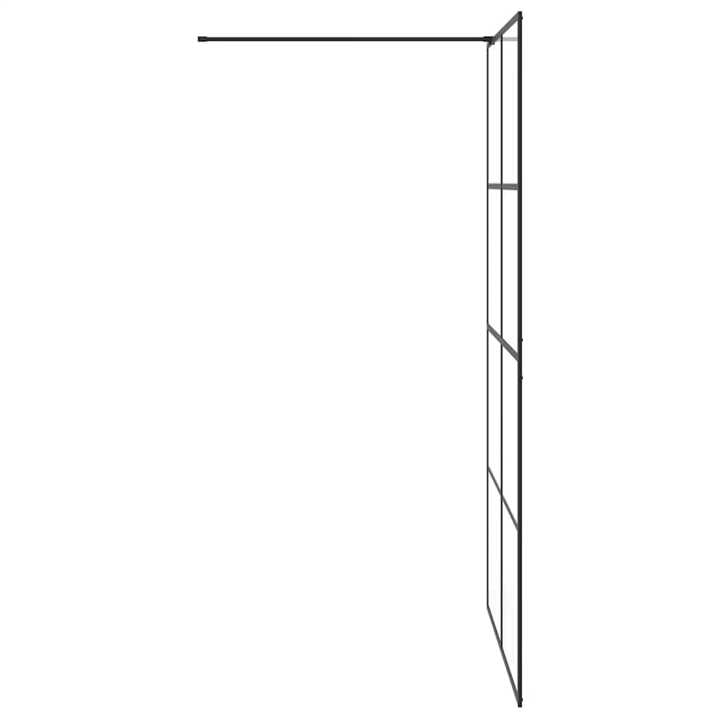 Walk-in Shower Wall with Clear ESG Glass 115x195 cm Black
