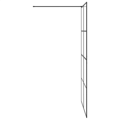 Walk-in Shower Wall with Clear ESG Glass 115x195 cm Black