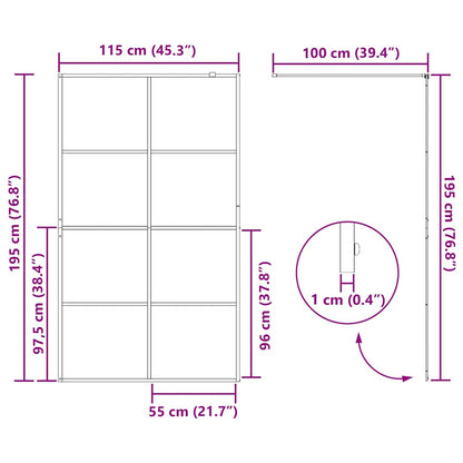 Walk-in Shower Wall with Clear ESG Glass 115x195 cm Black