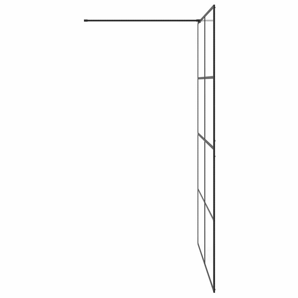 Walk-in Shower Wall with Clear ESG Glass 140x195 cm Black