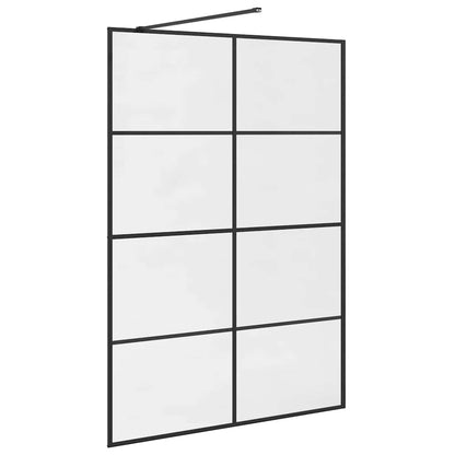 Walk-in Shower Wall with Clear ESG Glass 140x195 cm Black