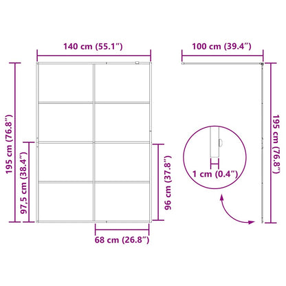 Walk-in Shower Wall with Clear ESG Glass 140x195 cm Black