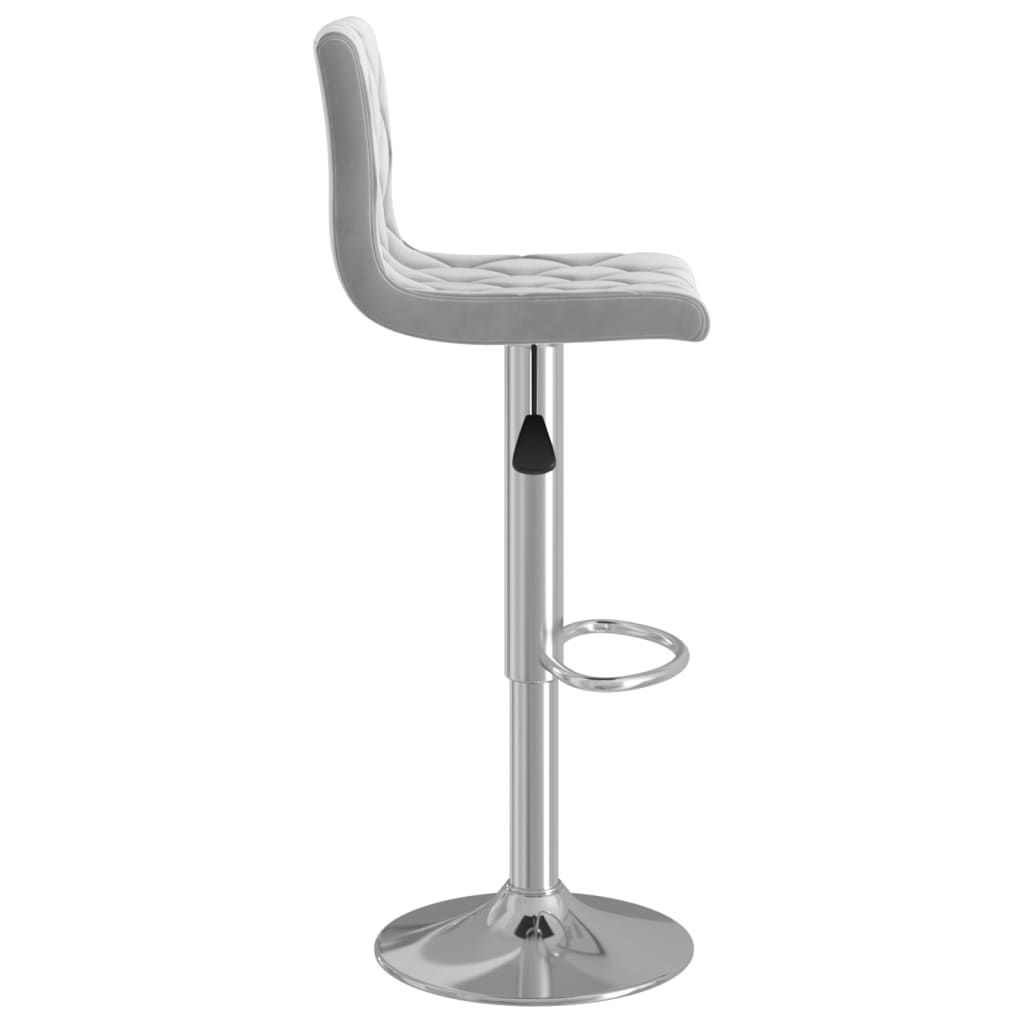 Bar Stools 2 pcs Light Grey Velvet