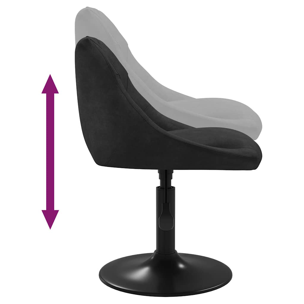 Swivel Dining Chairs 2 pcs Black Velvet