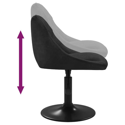 Swivel Dining Chairs 2 pcs Black Velvet