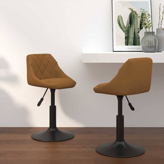 Swivel Dining Chairs 2 pcs Brown 46 x 44 x 77.5 cm Faux leather