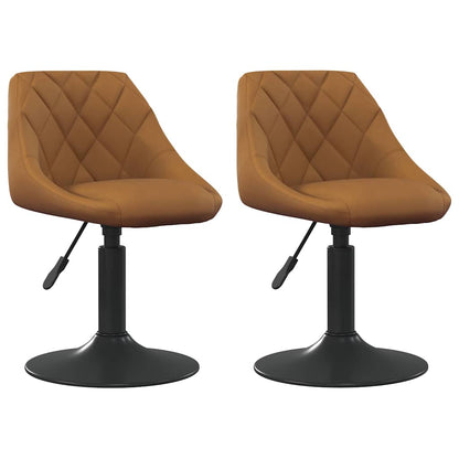 Swivel Dining Chairs 2 pcs Brown 46 x 44 x 77.5 cm Faux leather